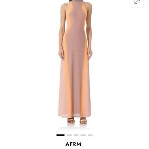AFRM Women's Vibrant Maxi Dress in Tan and Orange